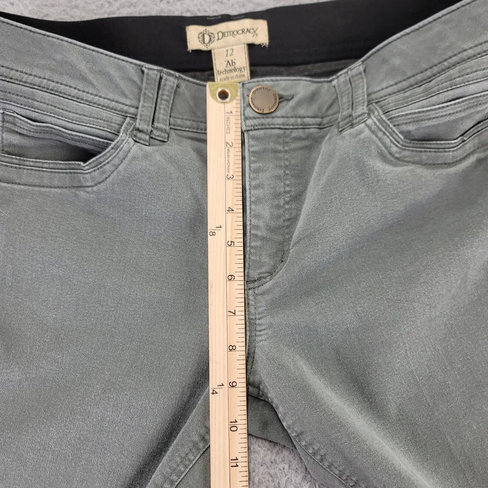Democracy Jeans Womens 12 Green Denim Skinny Ab Solution Dark Wash Mid Rise - Picture 7 of 10
